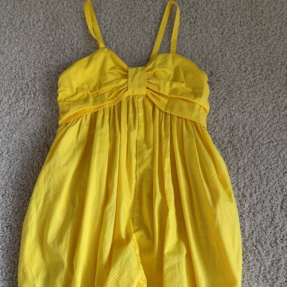 Like new, yellow beach romper jumpsuit 7/8 - Picture 1 of 4